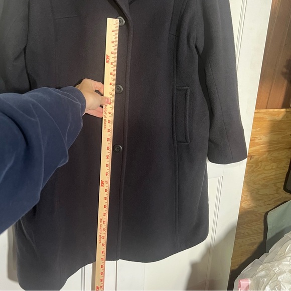 L.L. Bean Classic Lambswool Polo Coat Bellandi Dark Purple Size 1X Made in Italy - Picture 10 of 12